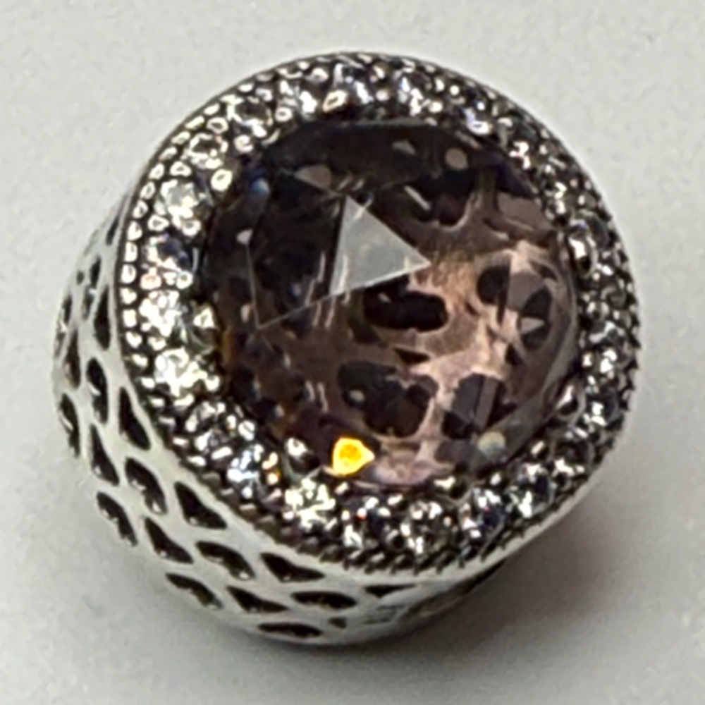 Retired Pandora Pink Radiant Hearts Charm 791725PCZ